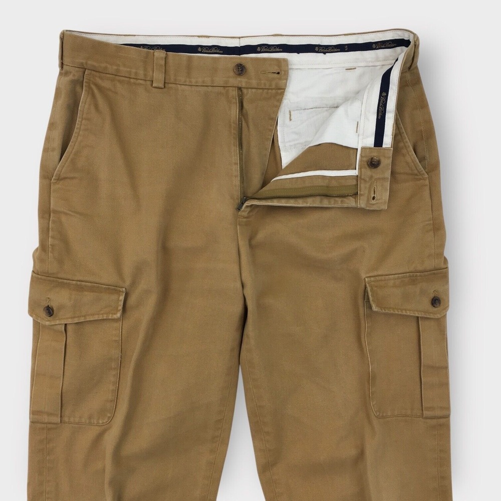 BROOKS‎ BROTHERS Cargo Pants Mens Size 36x34 Cotton Blend Multi Pockets (FLAW)